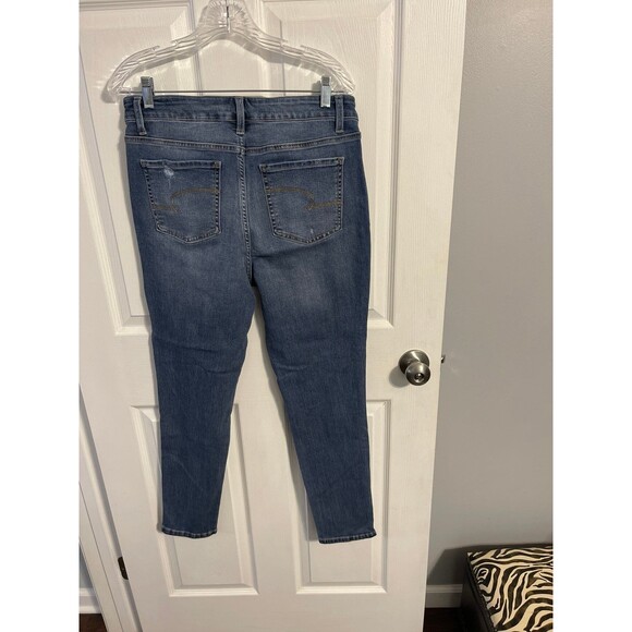 Time And Tru High Rise Skinny Distressed Jeans Size 14 - Picture 3 of 7